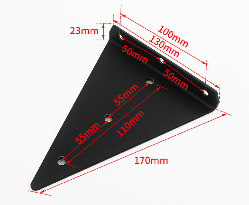 4 trójkątne wsporniki półek, 17 cm żelazne wsporniki półek pływających, metalowy wspornik ścienny do półek otwartych DIY - 2
