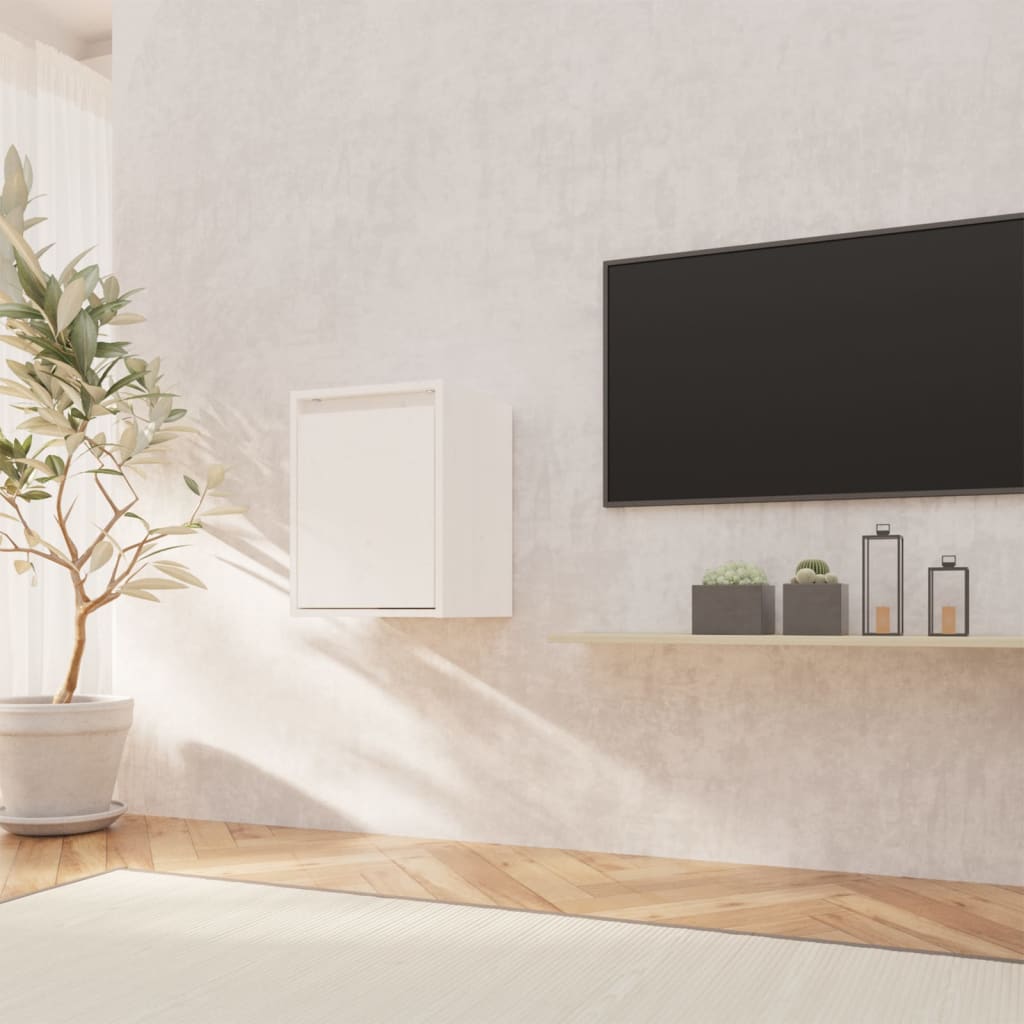 Maison Exclusive - Armario de pared de madera maciza de pino blanco 30x30x40 cm - 3