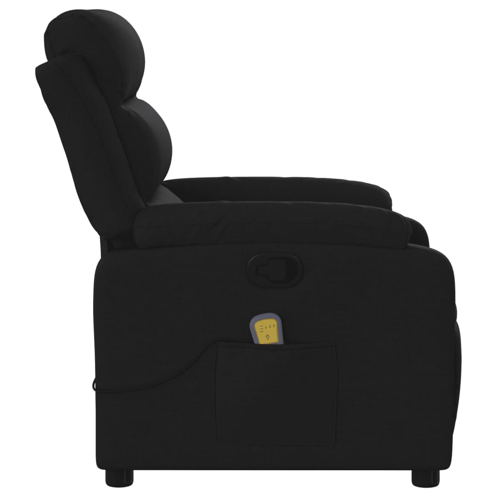 Fauteuil de Salon，Chaise，Fauteuil inclinable de massage noir tissu - 8