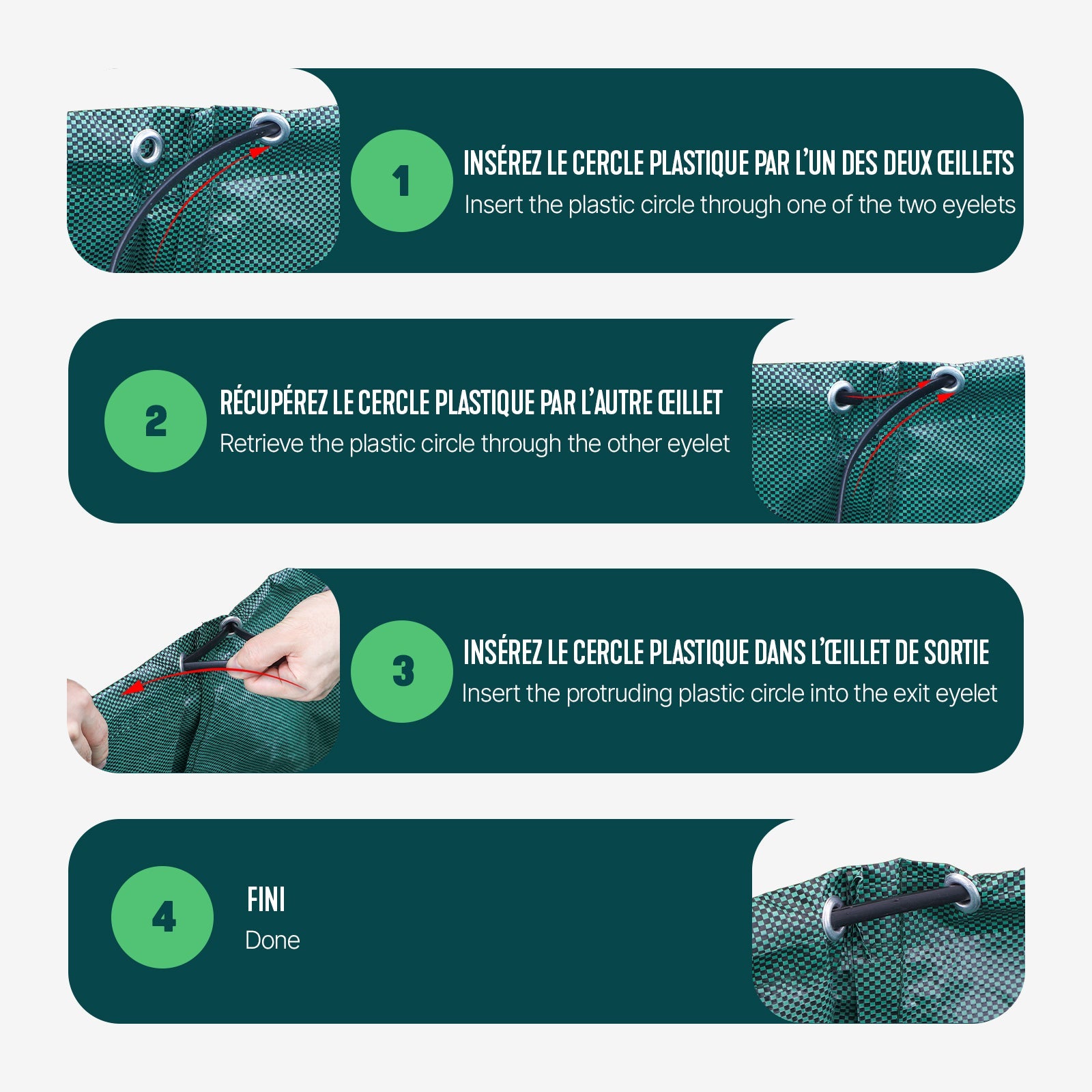 Lot de 3 Sac à déchets de jardin 272L - 50kg max - 3 poignées renforcées - réutilisables et résistants - VOUNOT® - 6