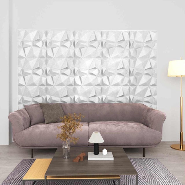 Panele ścienne 24 pcs Biały diamentowy 50 x 50 cm Pianka XPS vidaXL