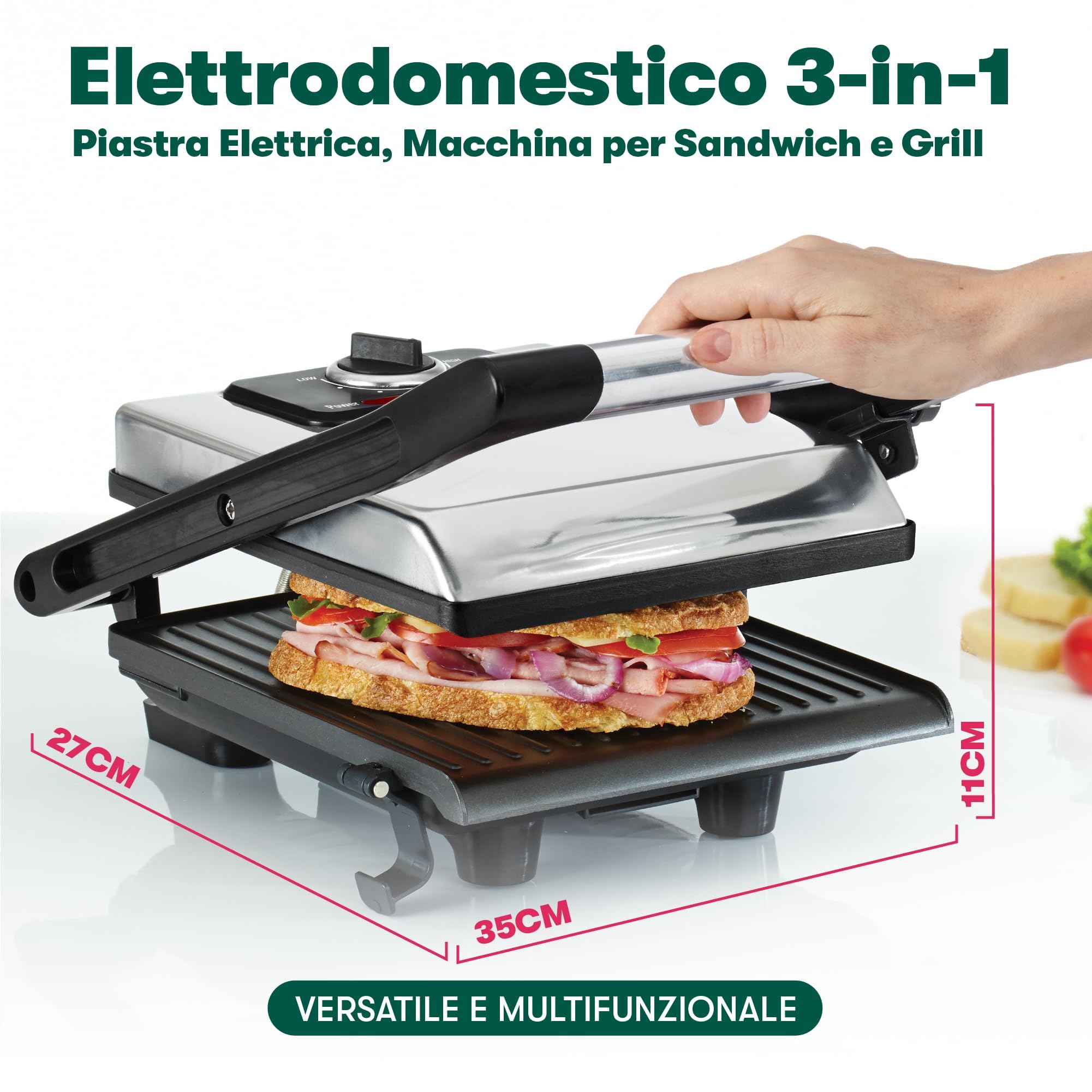 Bella Cucina Bella Sandwich Press Electric Grill Bella 13267