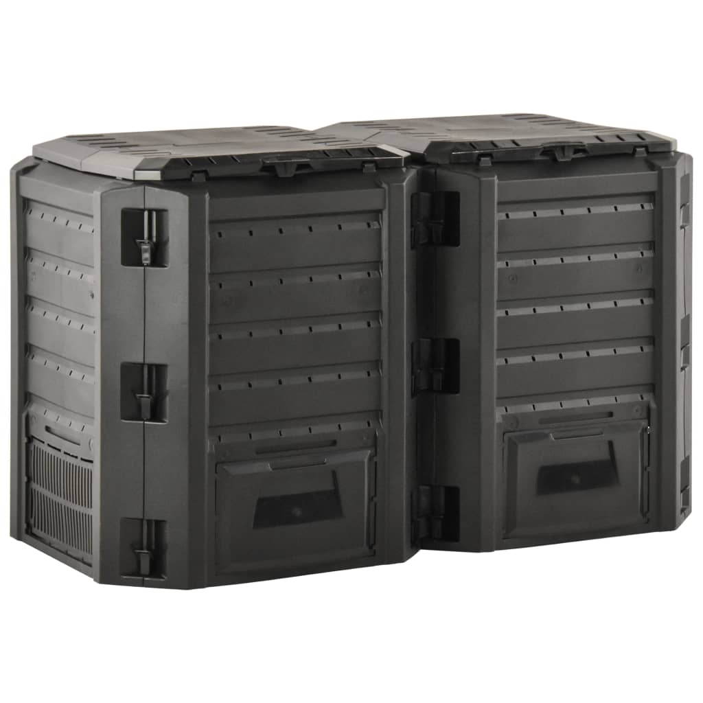 Compostiera da Giardino Nera 800 L vidaXL - 7