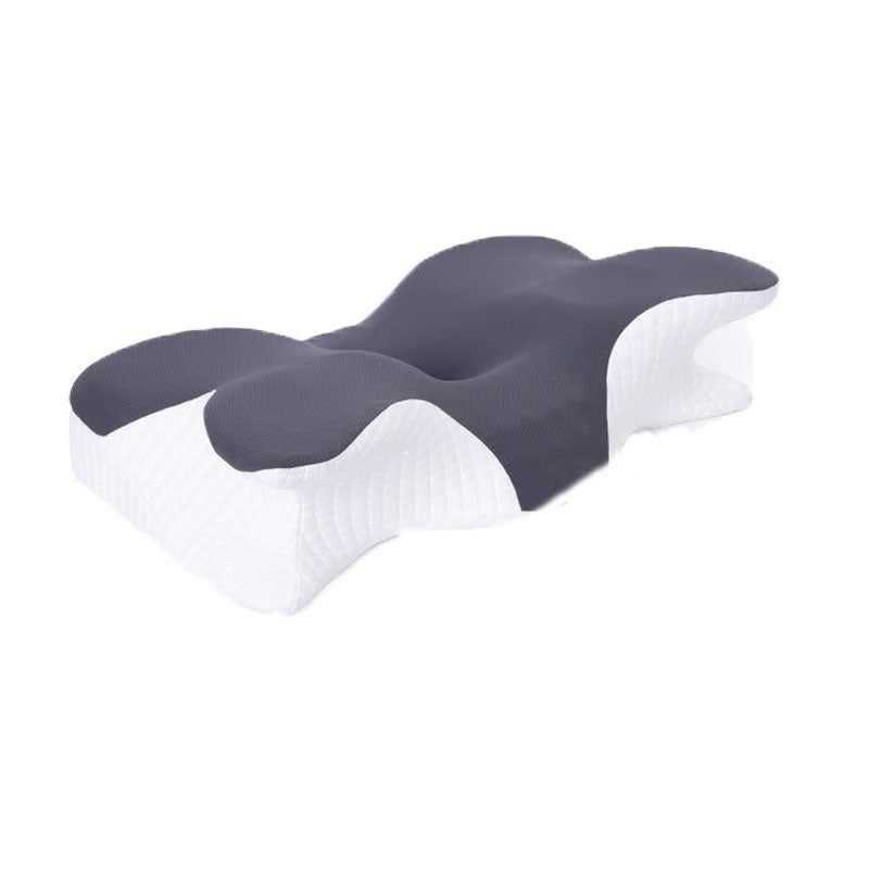 Lot De 2 Oreillers De Voiture En Cuir Véritable Forme D'Os - Support Cervical Noir