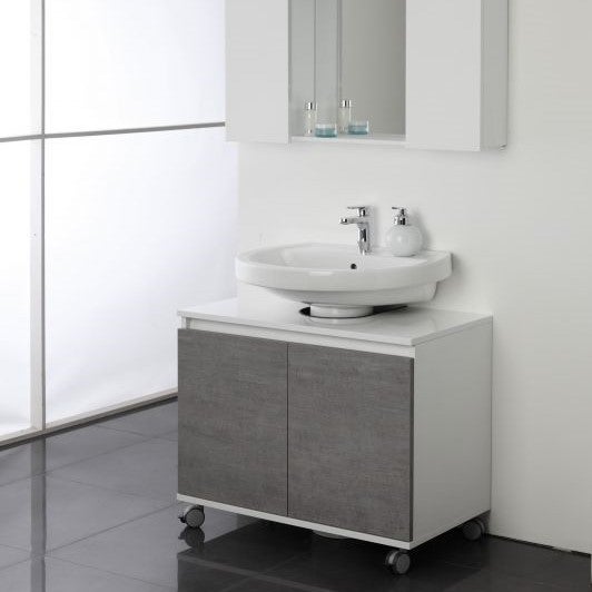 Mobile Bagno Sottolavabo Con Rotelle - 2 Ripiani, 34x55x67 Cm, Cromo, Marca Feridras - Foto 5