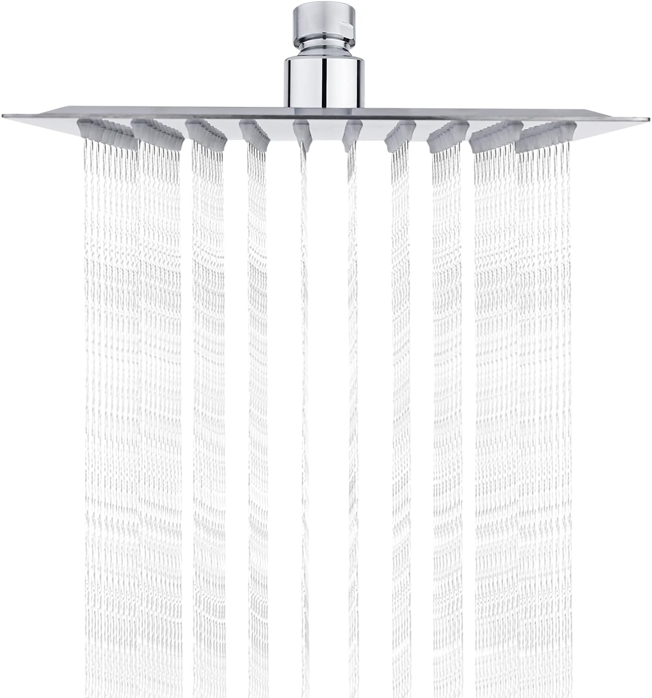 Kwadratowa głowica prysznicowa z funkcją antykamieniania - 20 cm - głowica prysznicowa ze stali nierdzewnej o wysokim ciśnieniu - obrotowa o 360 stopn