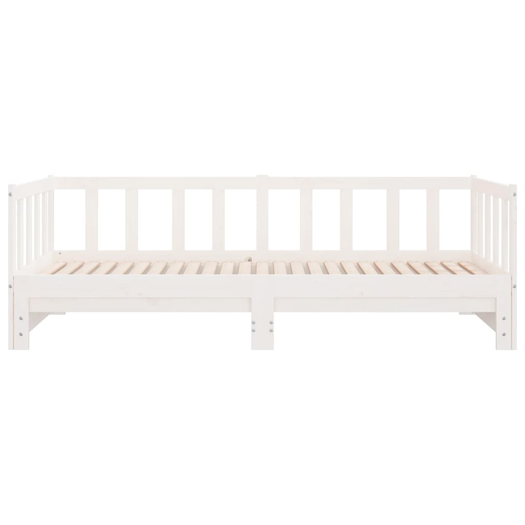 Lit coulissant sans matelas blanc, pour la chambre, 2 × (90 × 200) cm - 6