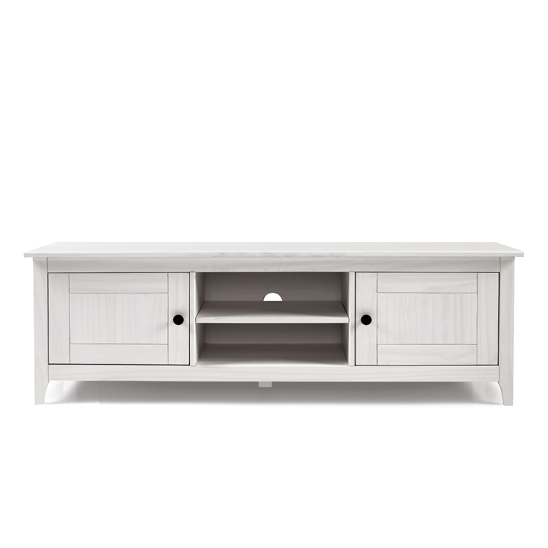 Buyqualia  Mesa Tv Osma, 2 Puertas 2 Huecos, 45X180x35, Abierto (Grande) Blanco , Leroy Merlin