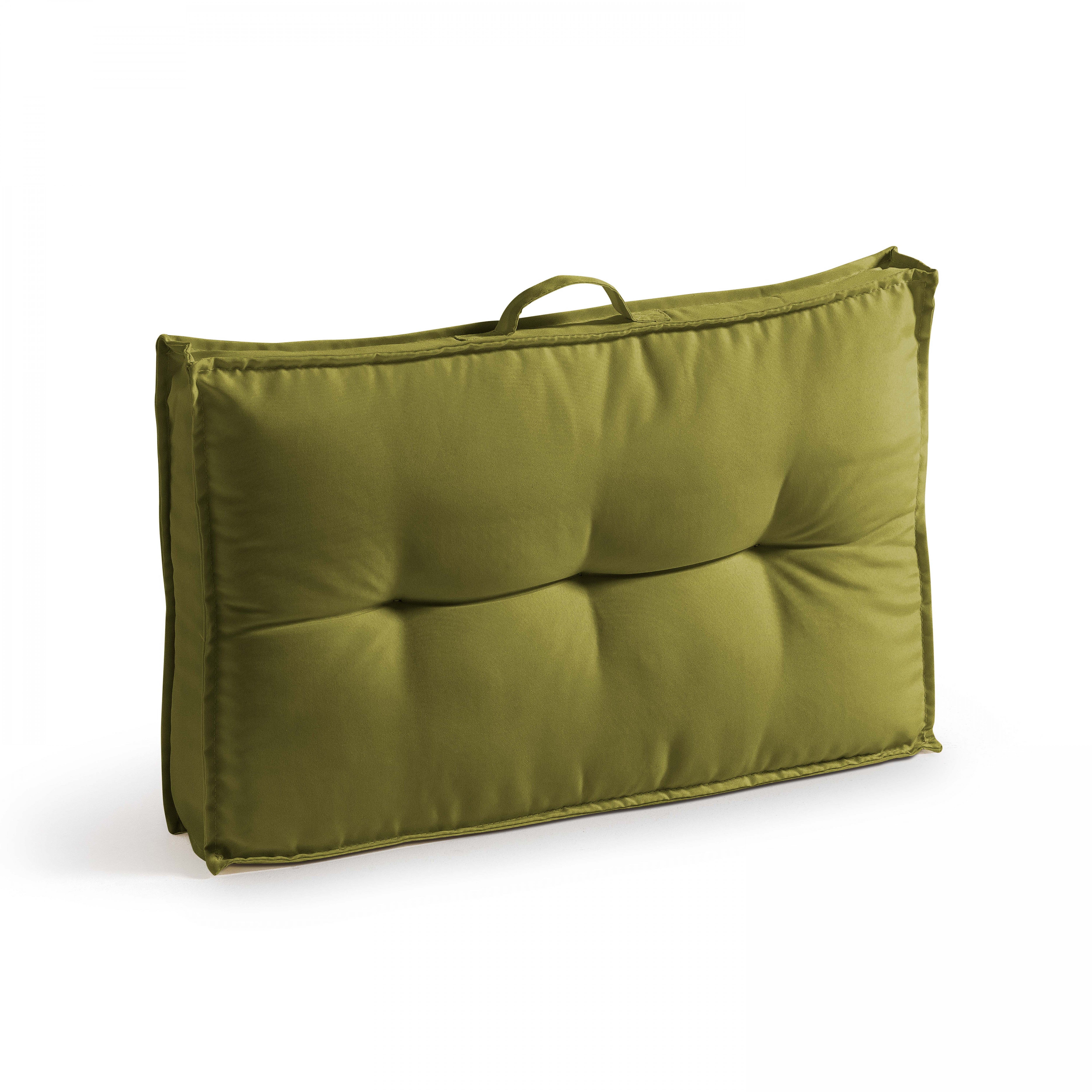 Lot 2 coussins palette dossier polyester vert 60x40x12 cm - 2