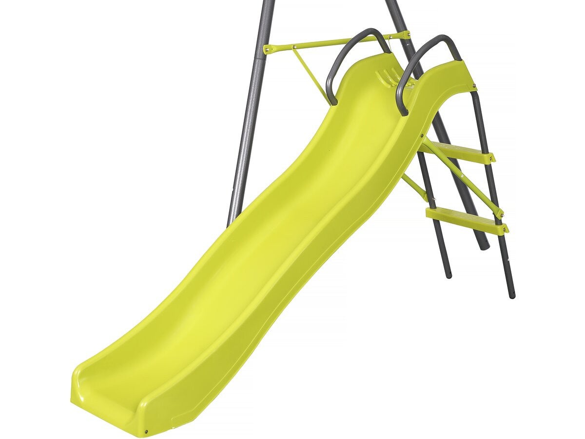 Portique en métal avec toboggan 