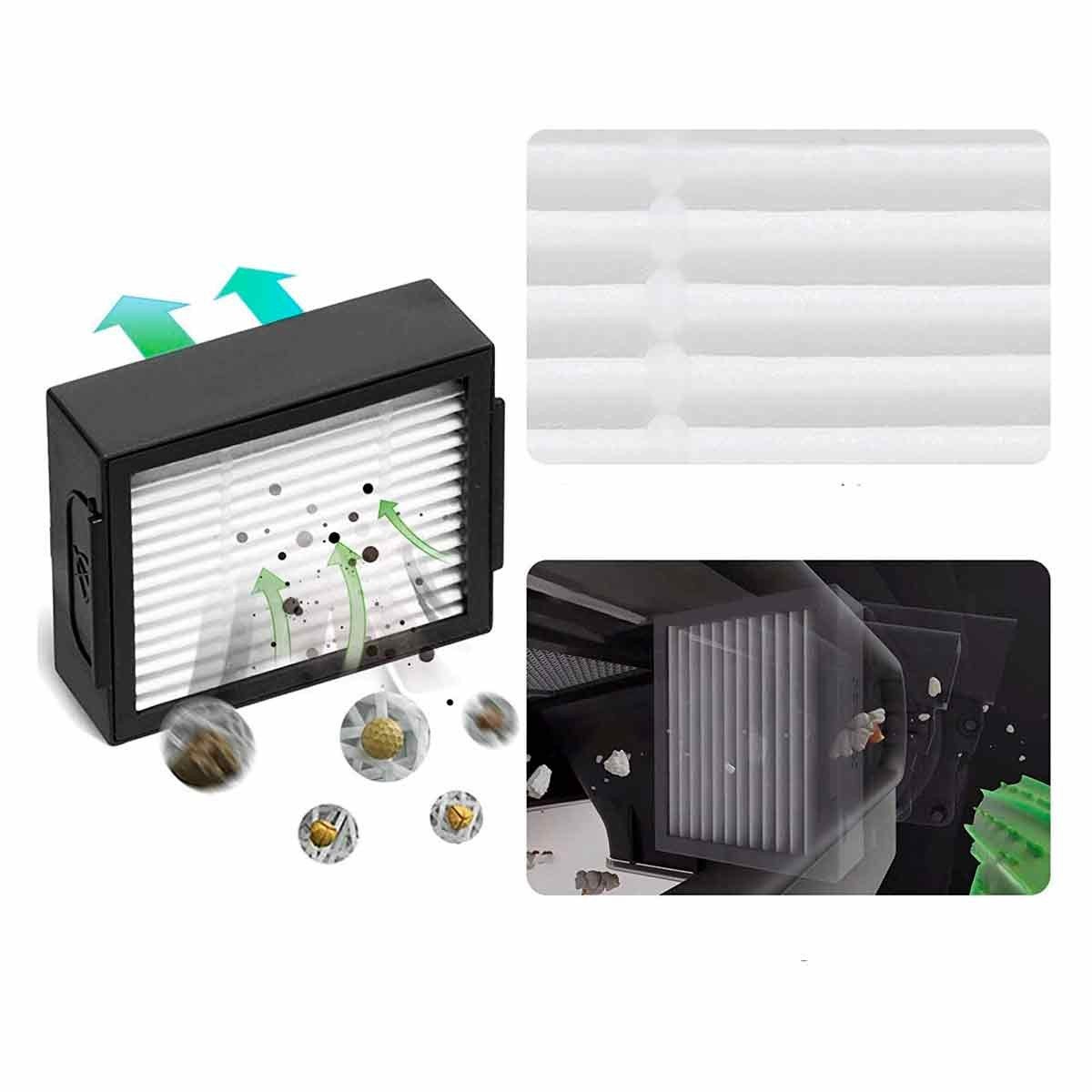 Pack de pièces de rechange ROOMBA SERIE E5 E6 i7 i7+ Filtres Brosses Rouleaux - 5