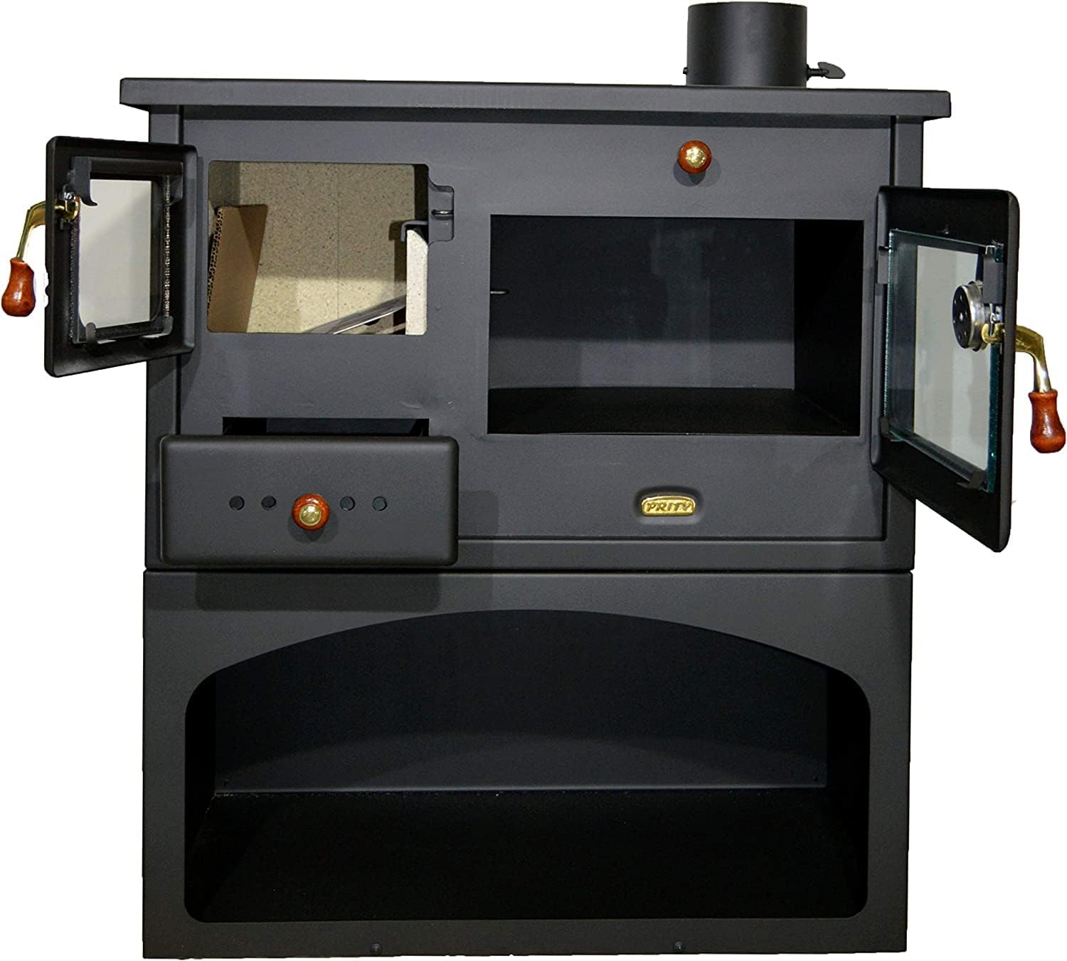 Stufa a legna con forno. Piastre in ghisa. 10kw Potenza termica. Modello Prity 1P 34 - 2
