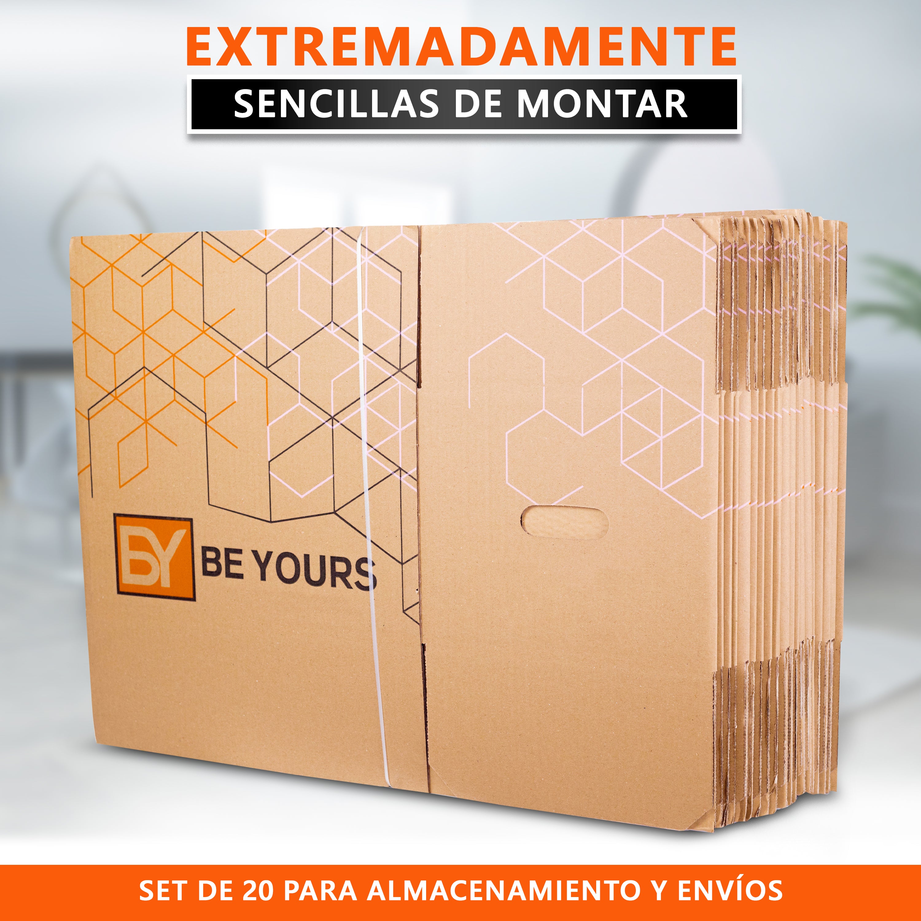 Pack de 20 Cajas de Cartón para Mudanzas 43x30x25 cm + Cinta Adhesiva, Con Asas Reforzadas para un Transporte Fácil y Seguro - 7