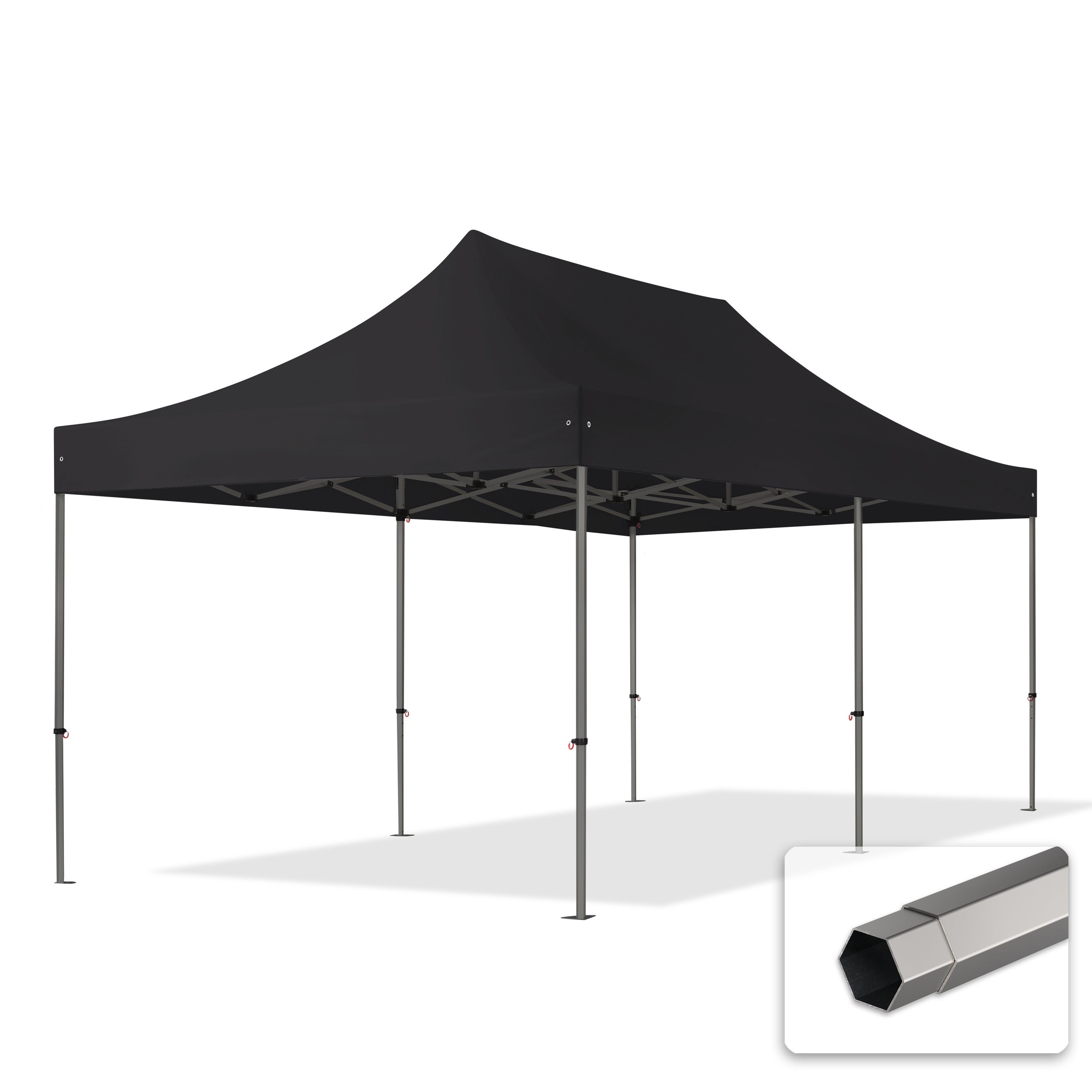 3x6 m Namiot Ekspresowy, PREMIUM Stal 40mm, czarny