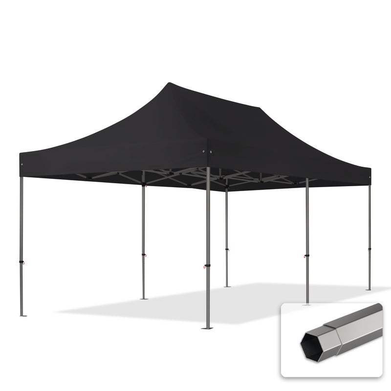 3x6 m Namiot Ekspresowy, PREMIUM Stal 40mm, czarny
