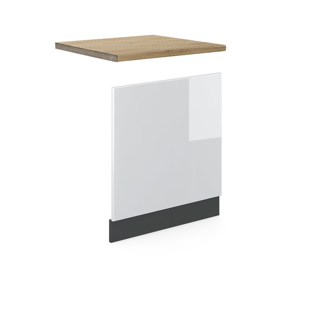 Vicco Panel przedni R-Line, Biały wysoki połysk, 60 cm , BP Dąb