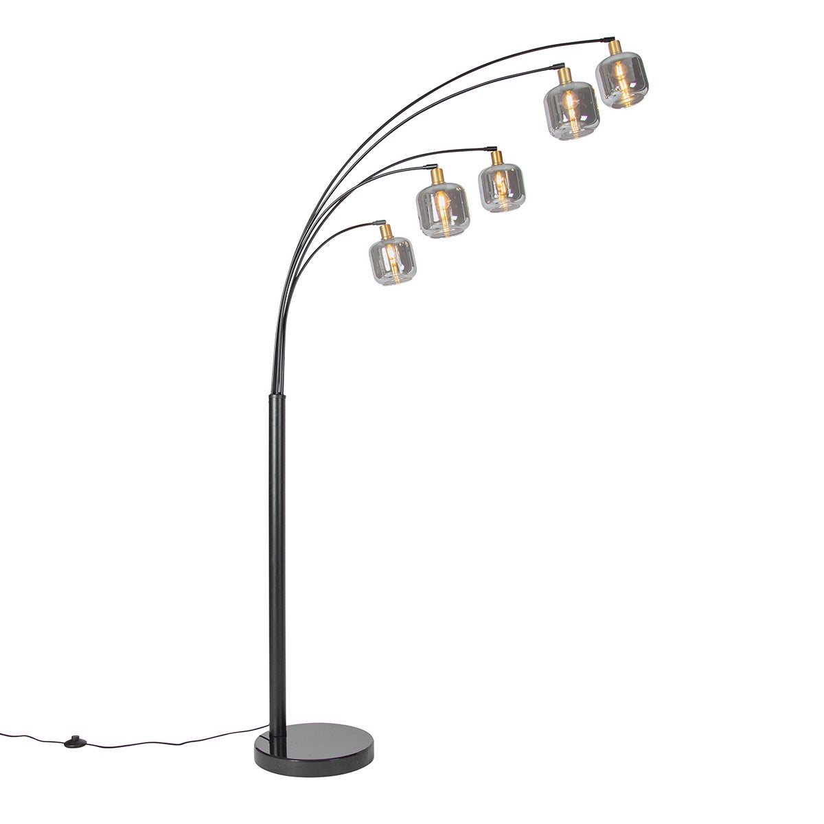 Qazqa nowoczesny lampa podłogowa 5-punktowa - Zuzanna - szary, max. 25w, e14, z 5 punktami świetlnymi, 221cm, IP20 oświetlenie