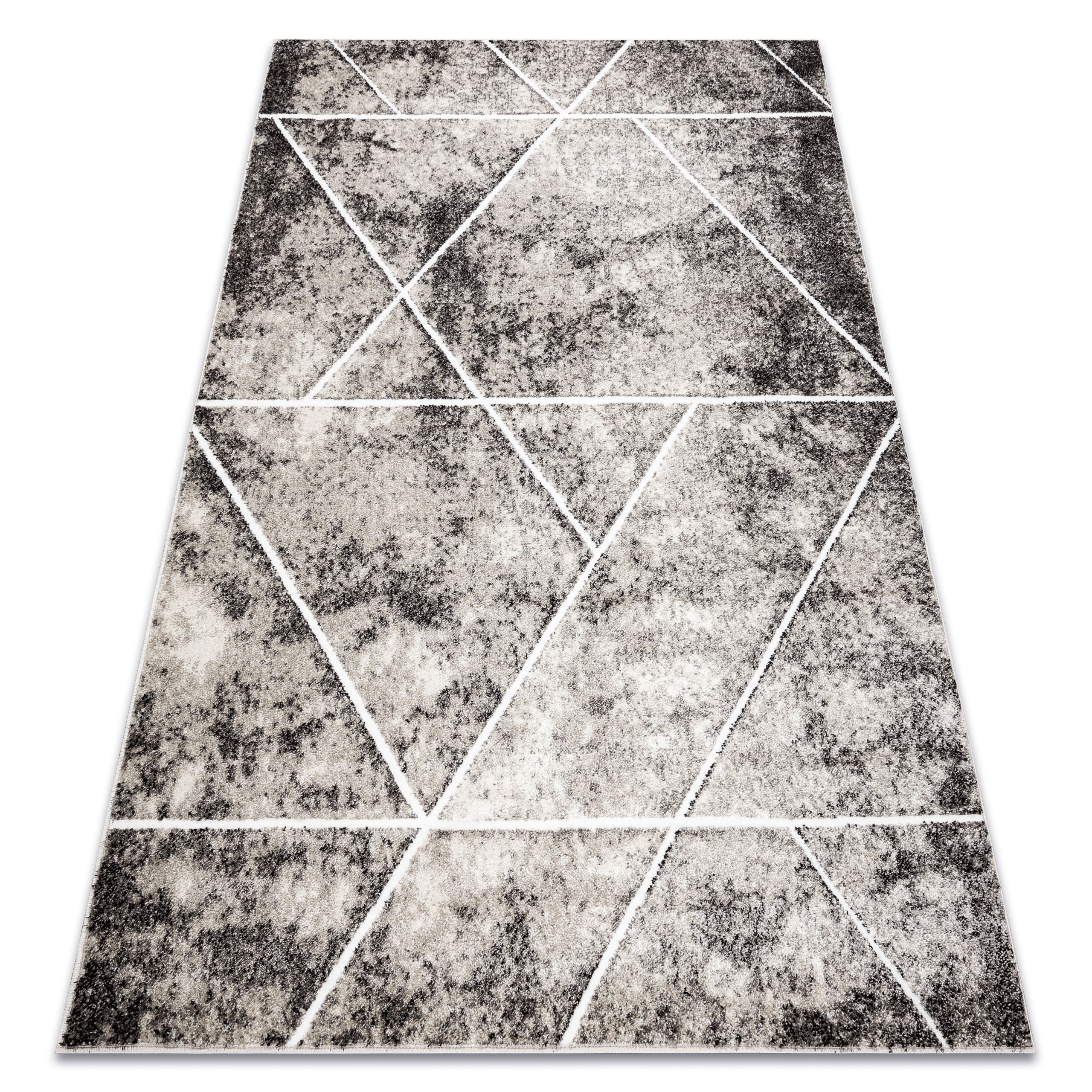 Dywan MATEO 8031/944 Nowoczesny, geometryczny, trójkąty - strukturalny szary / beż 140x190 cm