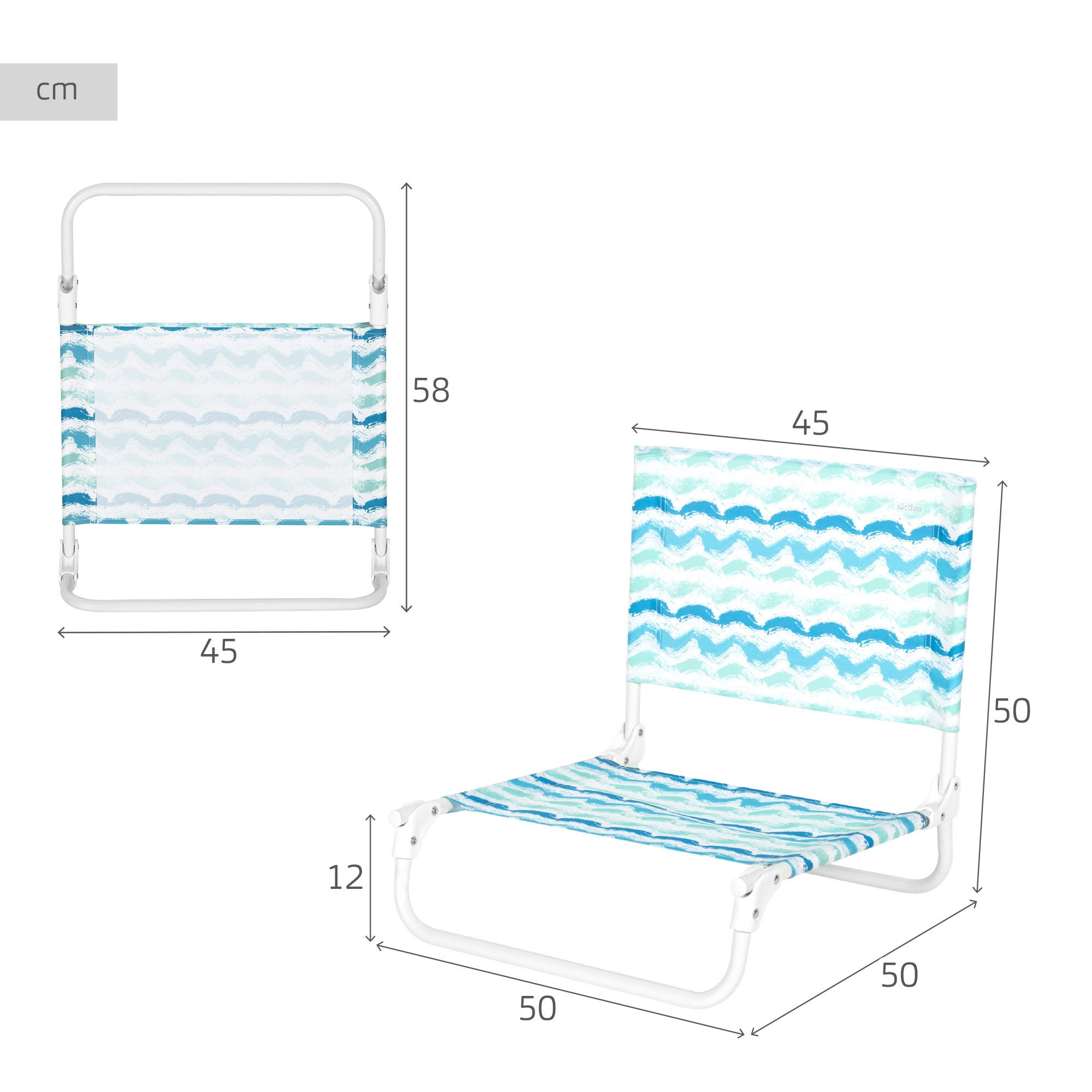 Aktive Chaise de plage basse pliante avec structure en acier et assise en polyester - 4