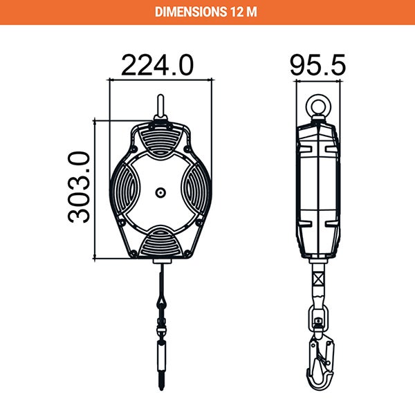 Antichute à rappel automatique avec sangle polyester - 6 m - FA2050406 - 4