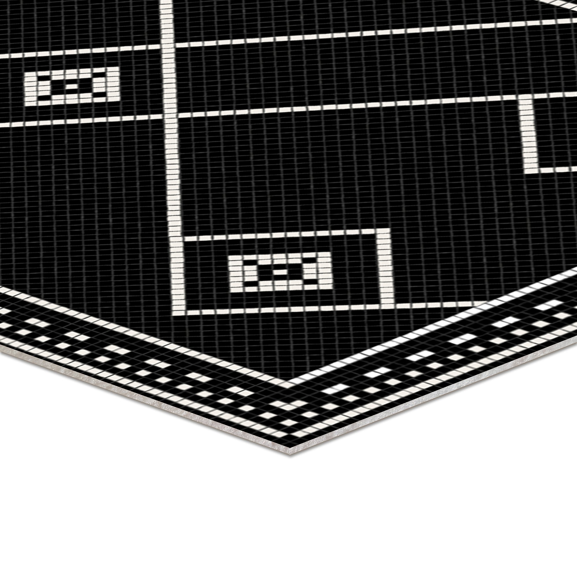 Tapis/ Noir géométrique / 91x244 cm - RUNNER/ Créé et fabriqué en France / DADA ART - 2