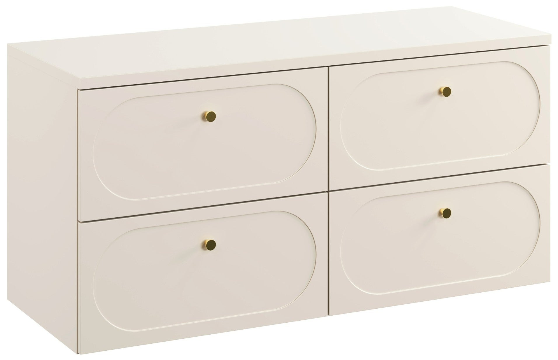 Szafka łazienkowa Donna Sand 120 cm z blatem beżowa frezowana