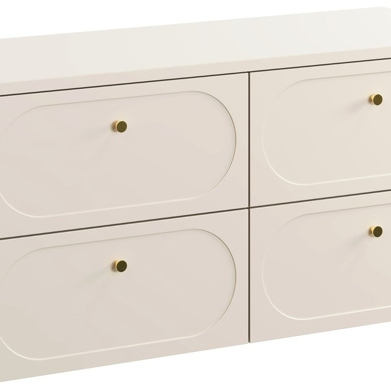 Szafka łazienkowa Donna Sand 120 cm z blatem beżowa frezowana