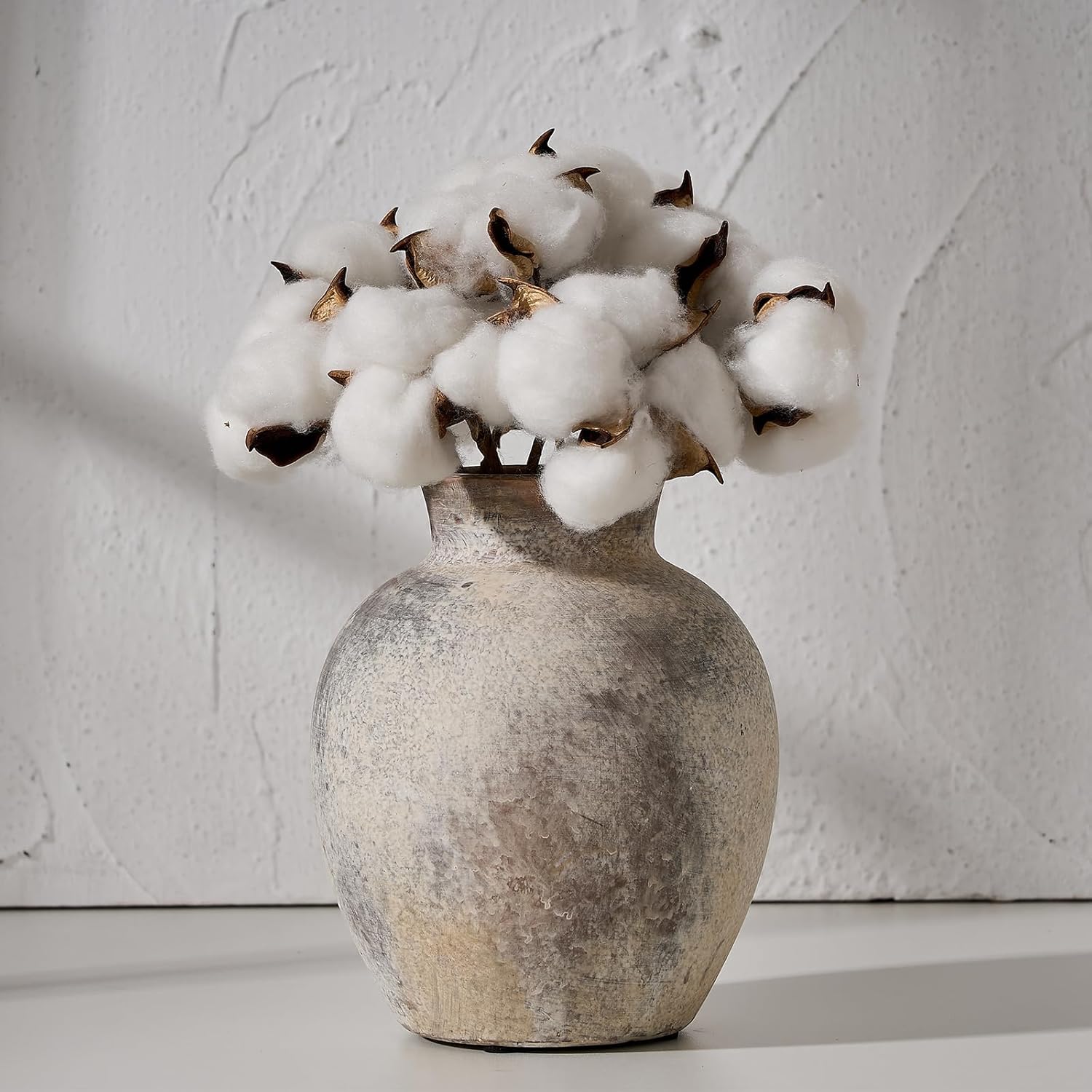 Vase Décoratif En Céramique Noir Rustique - 60 Cm De Hauteur - Style Vintage, Grande Capacité - Pour Fleurs Séchées, Pampa, Salon, Entrée, Cadeau