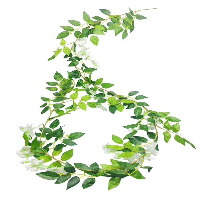 Lot de 10 guirlandes de glycine artificielles, guirlande de fleurs artificielles, fleurs suspendues de glycine pour mariage, fête, jardin (blanc) - 4