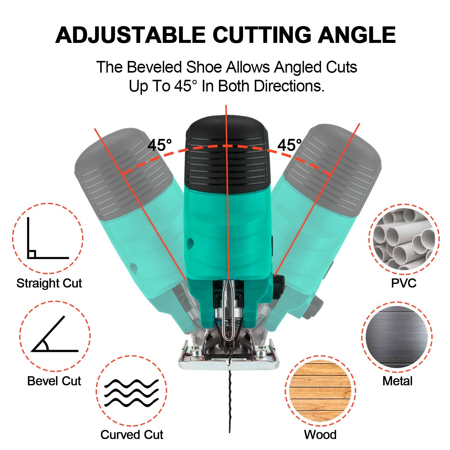STANEW Scie Sauteuse Filaire 650W avec 5 Lames - 3