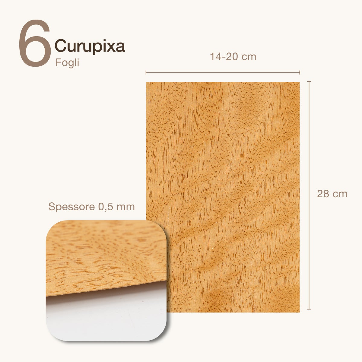 6 FOGLI DI IMPIALLACCIATURA IN LEGNO DI CURUPIXA - 2