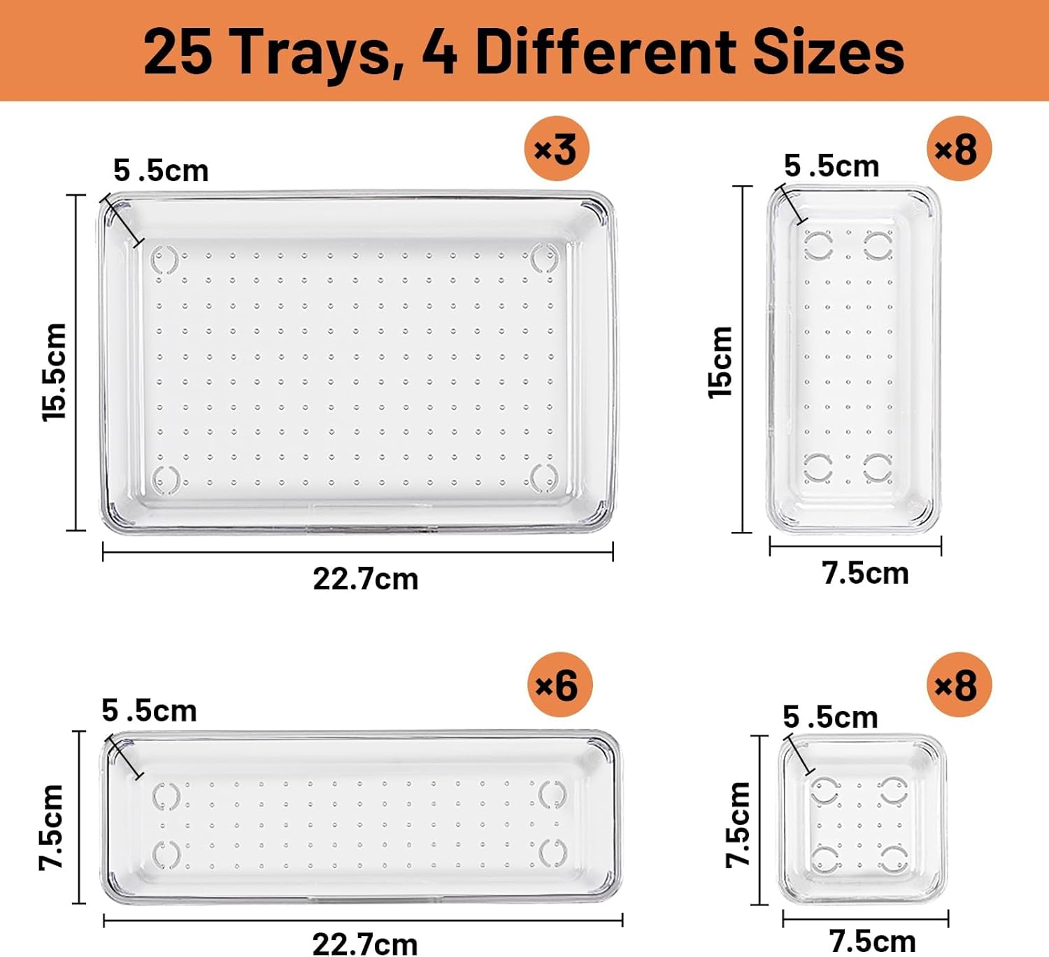 Set 4 Contenitori Plastica 25cm - Organizer Per Cucina, Bagno, Dispensa, Design Pratico - Foto 7