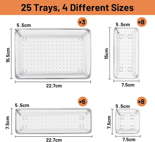 Set 4 Contenitori Plastica 25cm - Organizer Per Cucina, Bagno, Dispensa, Design Pratico - Foto 7