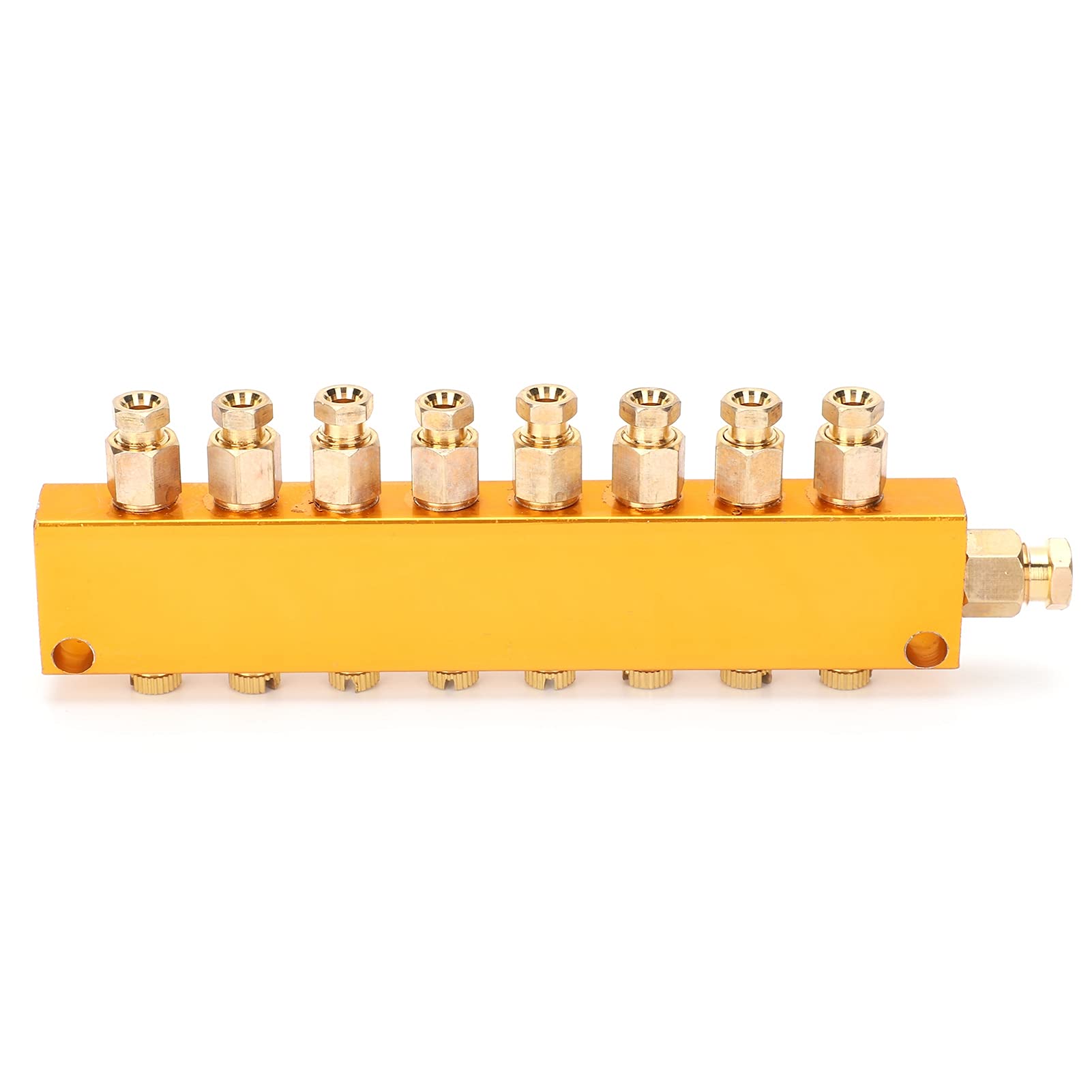 Distributeur De Lubrifiant Multivoies - Bloc Collecteur En Aluminium Cuivré - 6 Voies (entrée 6mm, Sortie 4mm)