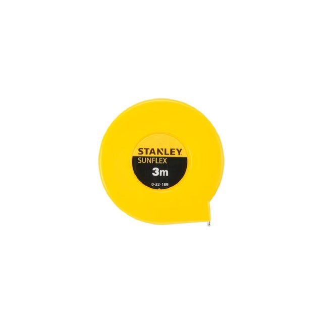 Mètre ruban 3 m Stanley Sunflex 0-32-189 lame acier laquée boîtier ABS noir