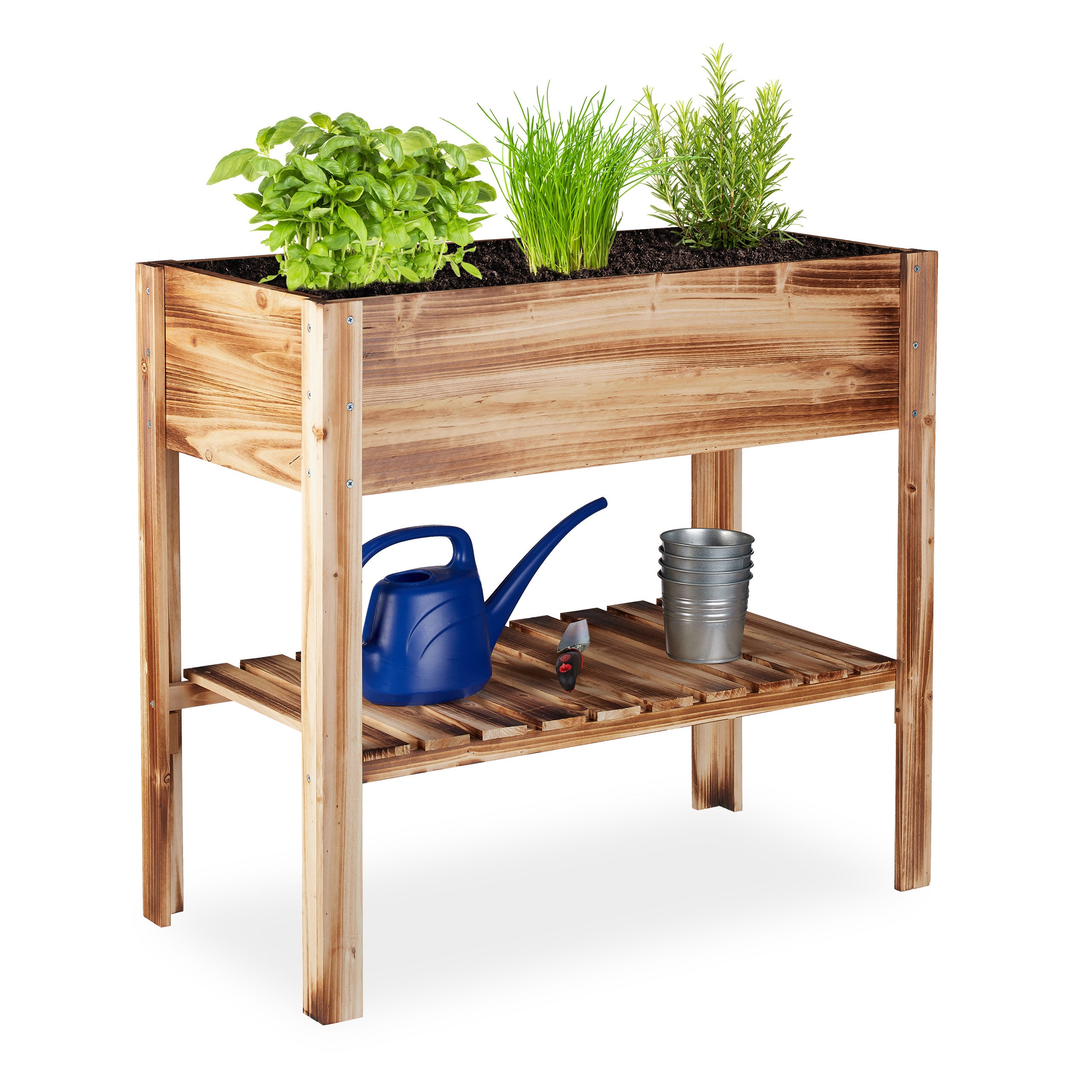 Fioriera Con Casetta Per Api Relaxdays - Legno Naturale, 26x24x12 Cm