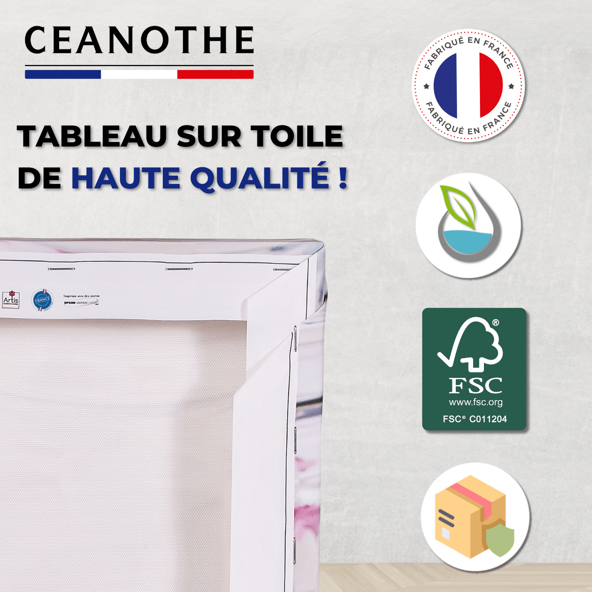 Tableau sur toile à colorier père Noël 30x30 cm - 3