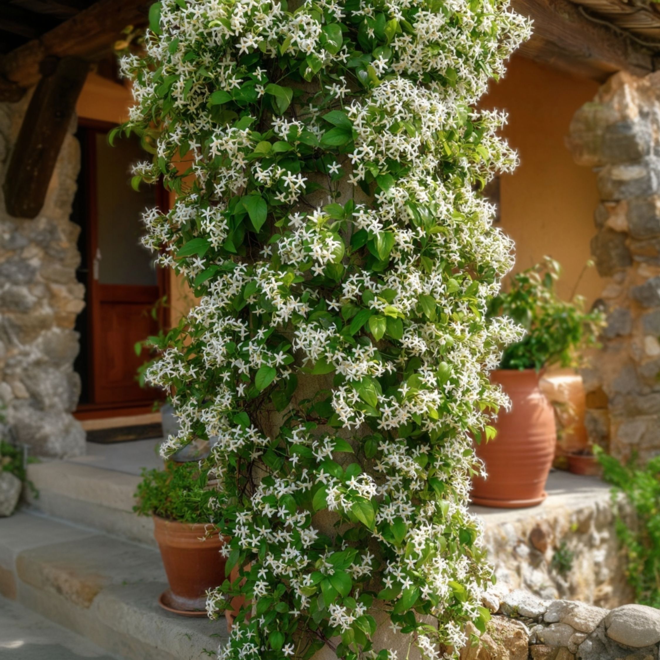 Jasmin étoilé - Trachelospermum jasminoides - Hauteur 110-120cm - ⌀17cm - 3
