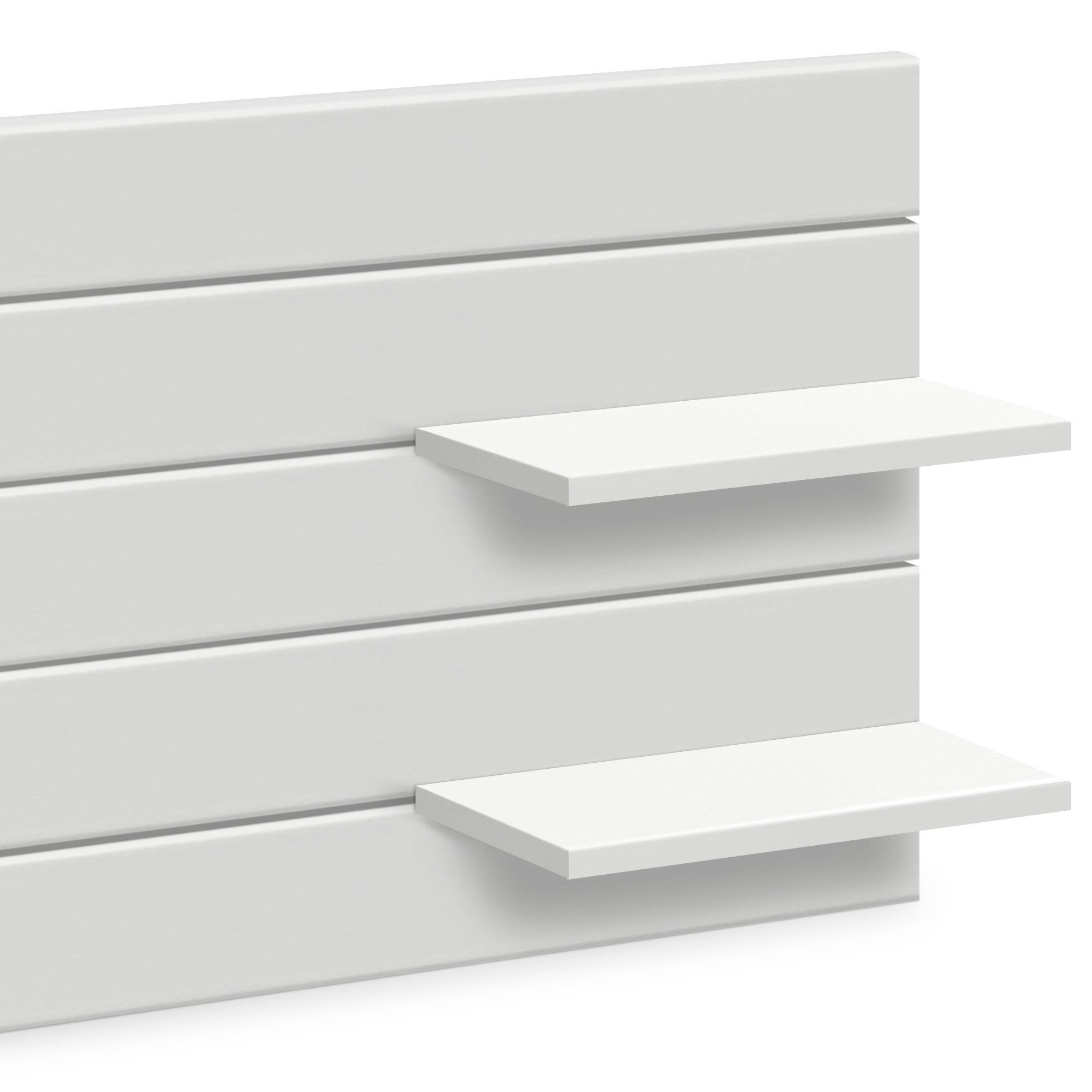 DHOME Testiera con ripiani in legno riciclato DM Letto da appendere alla parete in stile nordico pallet orizzontale (Bianco solido, 145 cm) - 5