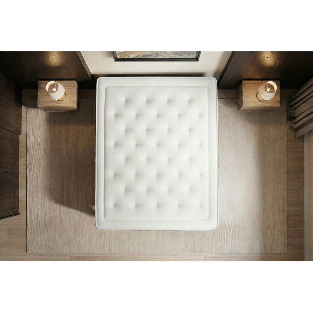 Ensemble matelas 160 x 200 cm Privilège - Mémoire de forme - Ep : 26 cm - Equilibré - sommier Blanc - 6