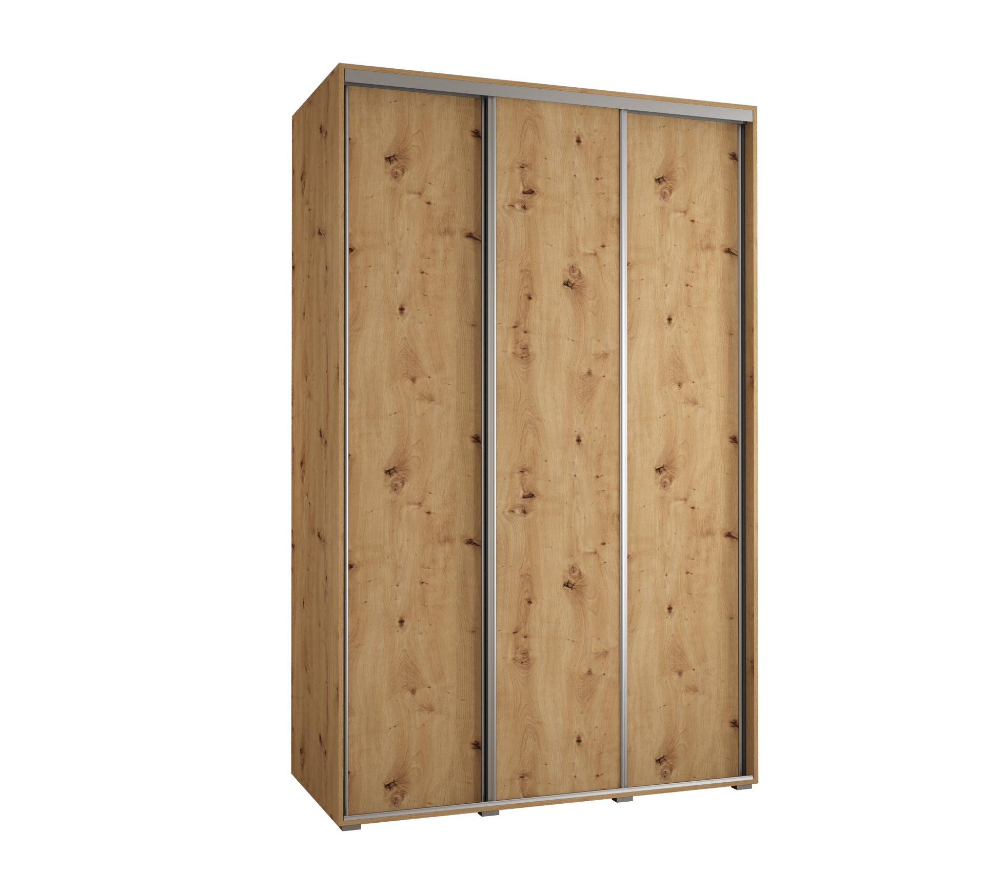 Szafa przesuwna wysoka Davos 1 150 x 60 x 235,2 cm artisan + artisan + u. srebrny - Abiks Meble