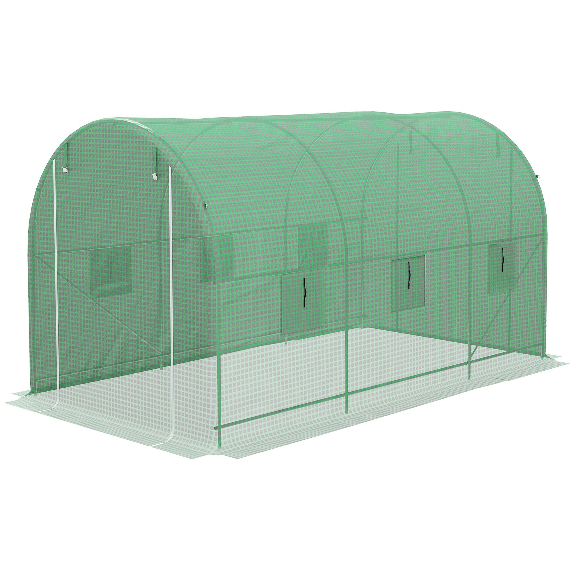 La serre de style tunnel occupe une superficie de 8 mètres carrés, mesurant 4 x 2 x 2,05 mètres, avec une structure tubulaire - 2