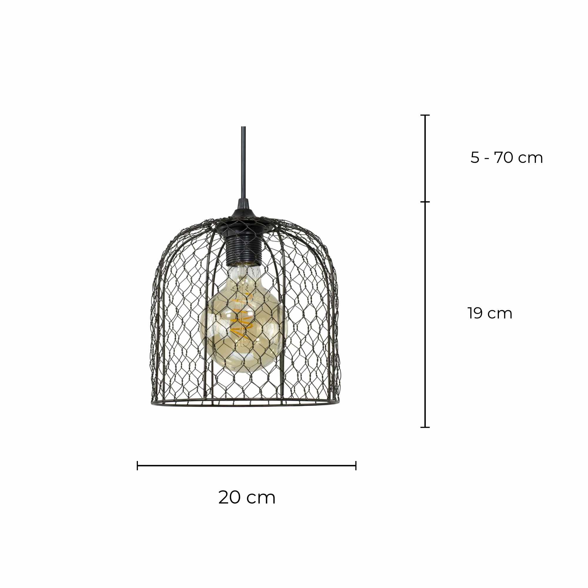 Suspension en métal grillagé anthracite - CLOCHINE - C-Création - 6