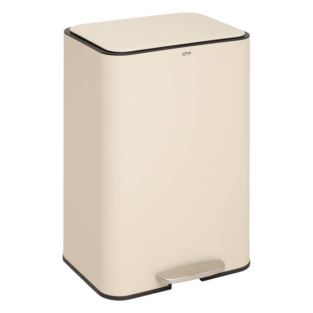 5Five Simply Smart Cubo De Basura Rectangular Con Pedal Delta De 50 Litros, Color Arcilla 5Five Carbón , Leroy Merlin