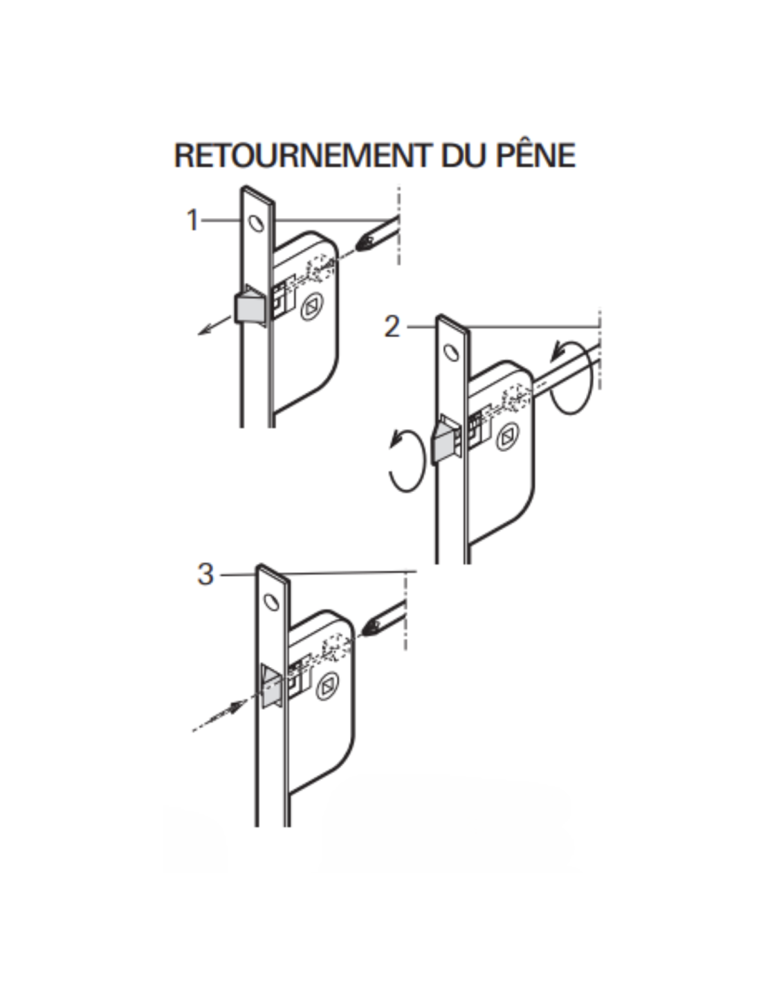 THIRARD - Serrure encastrable pour porte intérieure, axe 50mm, bouts ronds, epoxy noir - THIRARD - 6