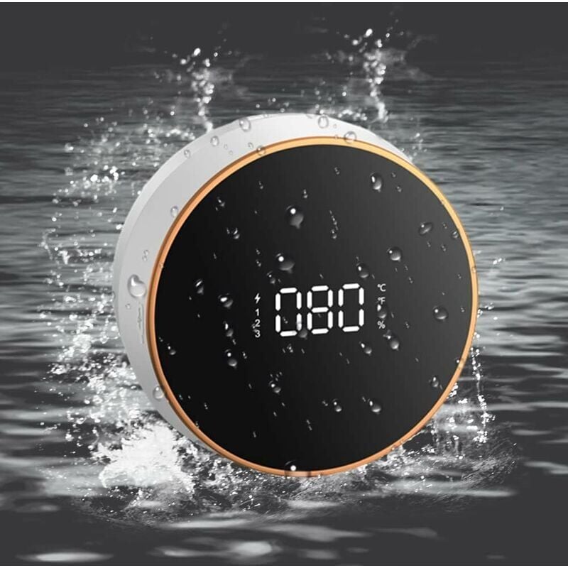 Automatyczny, ścienny dozownik mydła, elektryczny dozownik mydła, ładowalny z wyświetlaczem temperatury (biały)