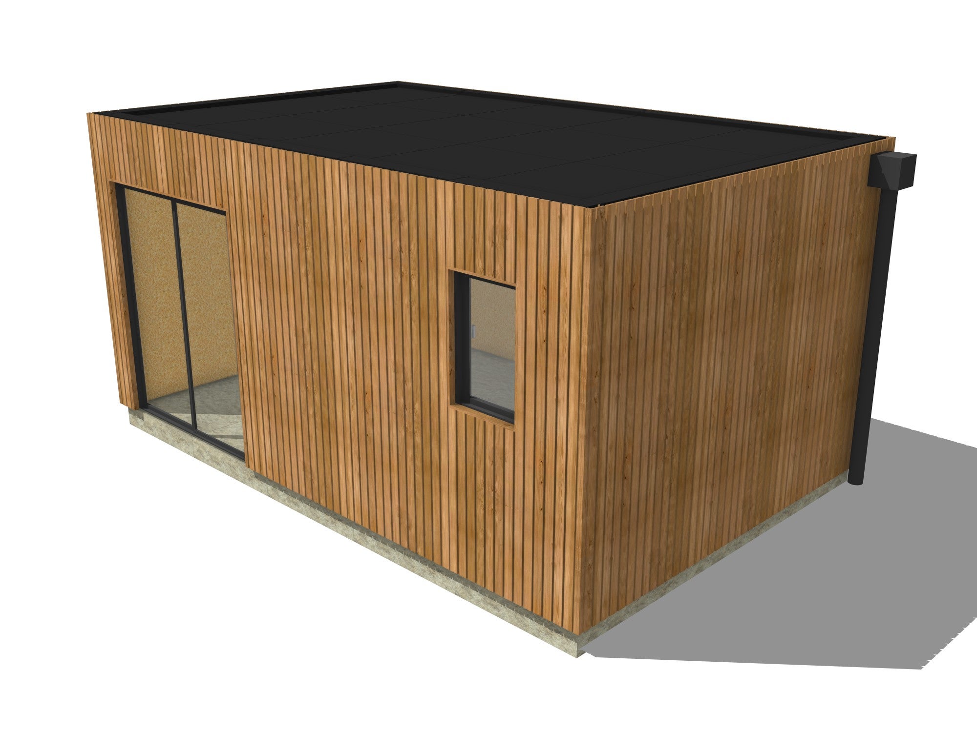 Annexe de jardin sans permis en bois 5,5 x 3,5 x 2,7 m / menuiseries alu k-line - 2