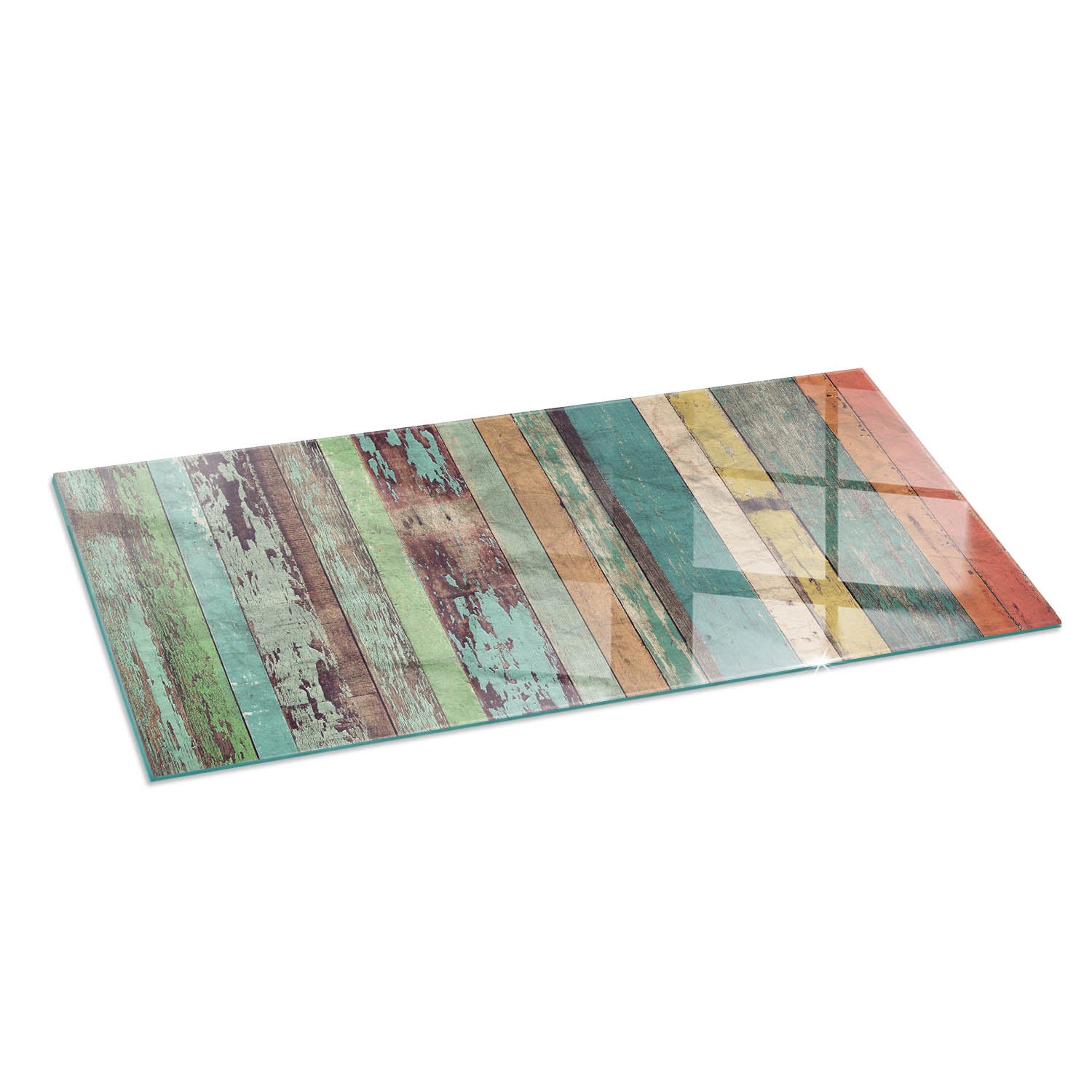 Szkło hartowane na podłogę pod kominek - 125x50 cm - Deski w różnych odcieniach - TULUP