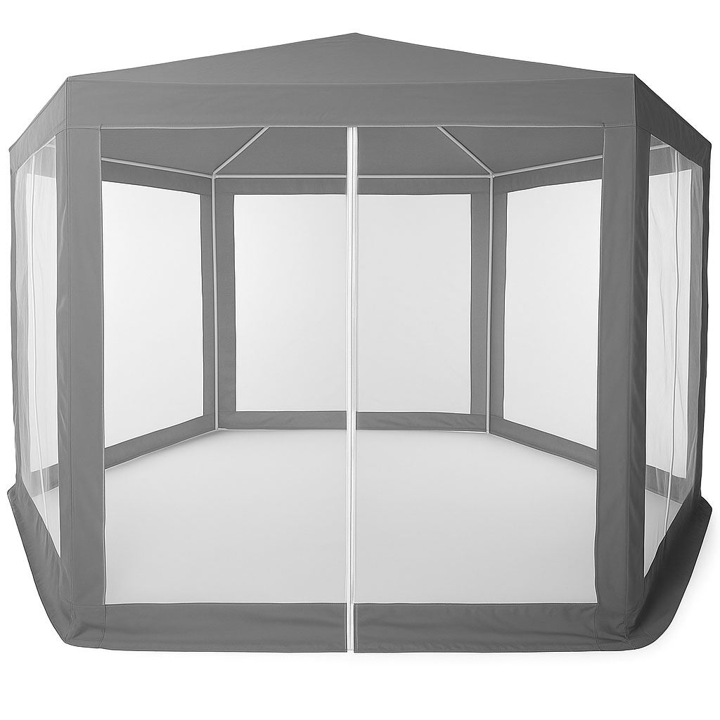 Namiot pawilon ogrodowy handlowy 2x2x2 m z moskitierą szary MultiGarden - 3