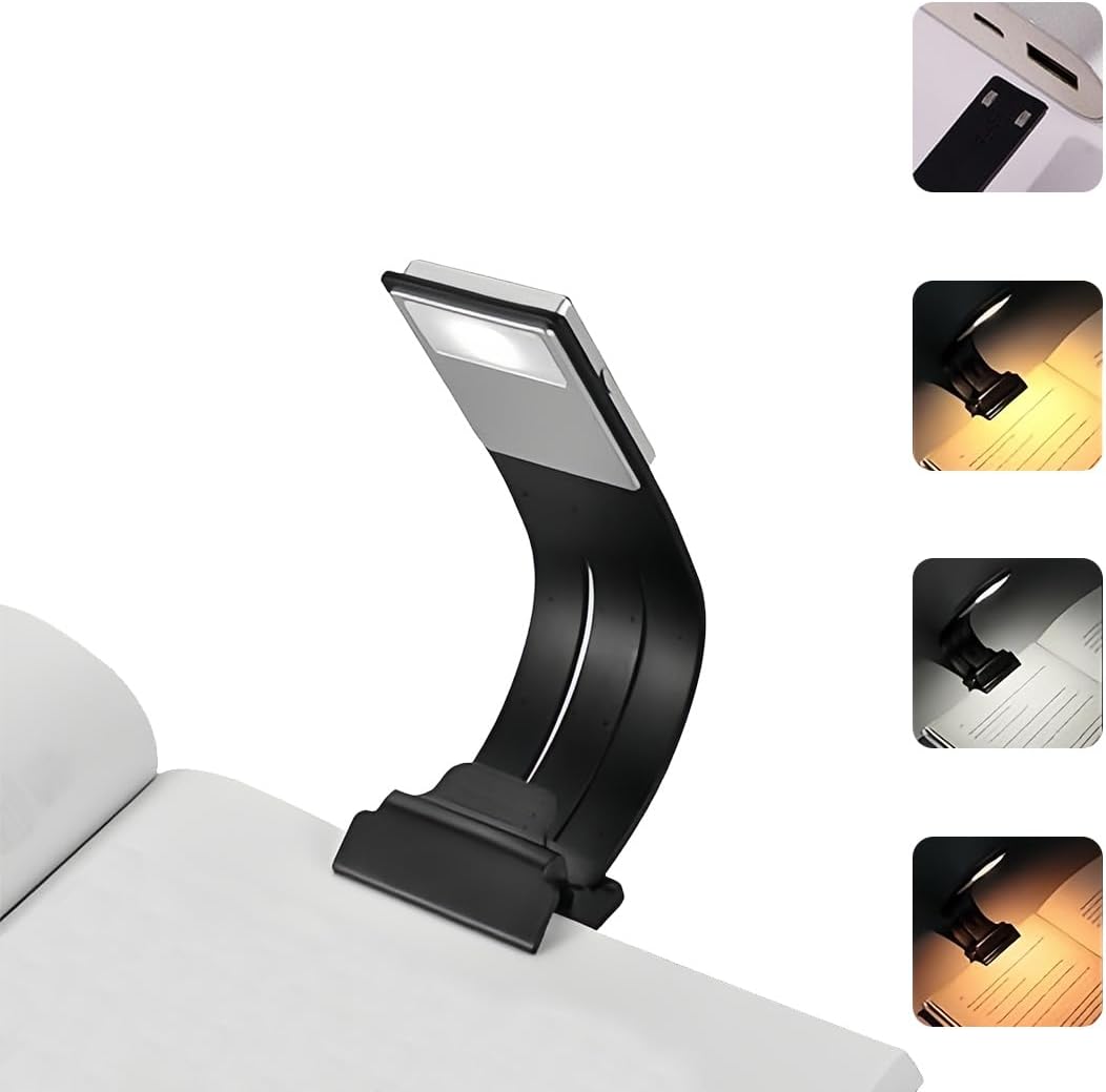 Lampka do czytania z 8 diodami LED, elastyczna 360°, ładowana przez USB, z 3 trybami oświetlenia, idealna do czytania w łóżku